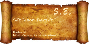 Sámson Bartó névjegykártya